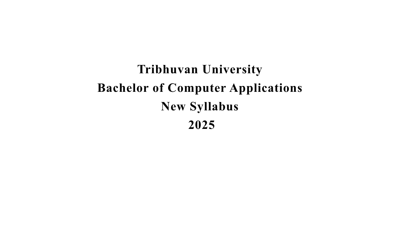 BCA New Syllabus 2025
